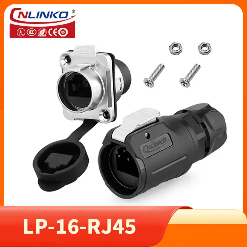 

Cnlinko LP16 Ethernet LAN M16 IP67 Waterproof Cat5e RJ45 Signal Panel Connector Plug Socket for Data Controlling Printing Device