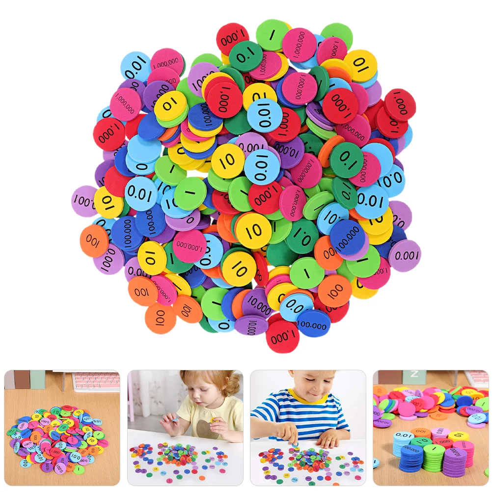 3 Set Digital Wafer Place Value Manipulatives Math for Elementary Decimal Disks Learning Tools Counters Kids