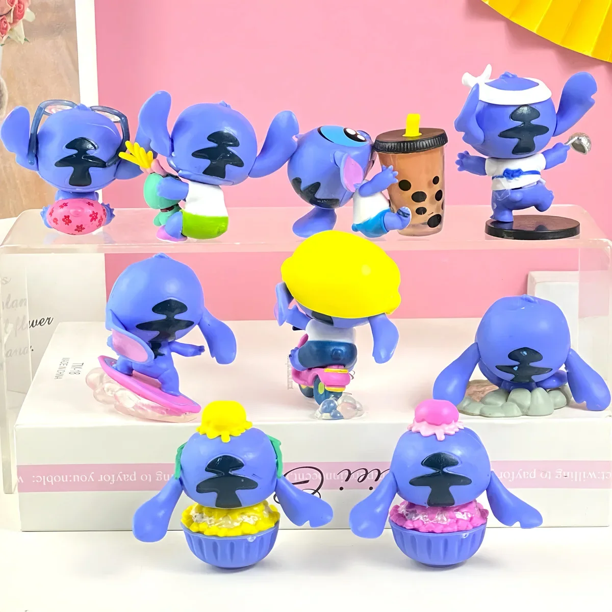 Disney Stitch Model Doll cartoon Action Anime Figures stitch Cute Cartoon Winter Story Series Doll Toys Room Desktop Ornaments