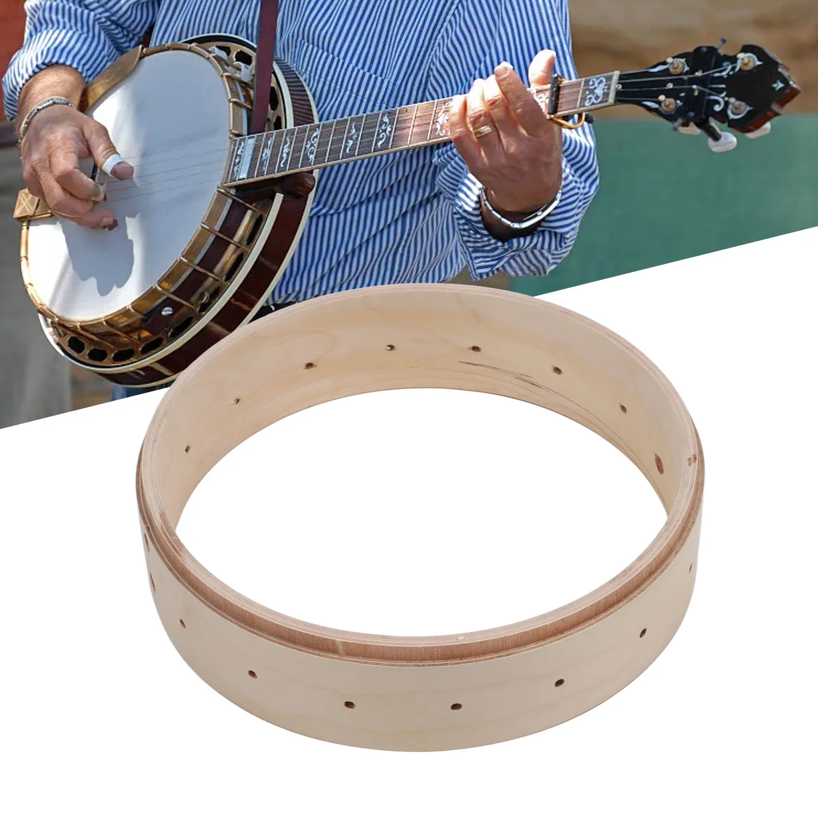 Banjo Rim Maple Wood Sturdy Structure Exquisite Banjo Rim Musical Instrument Accessories