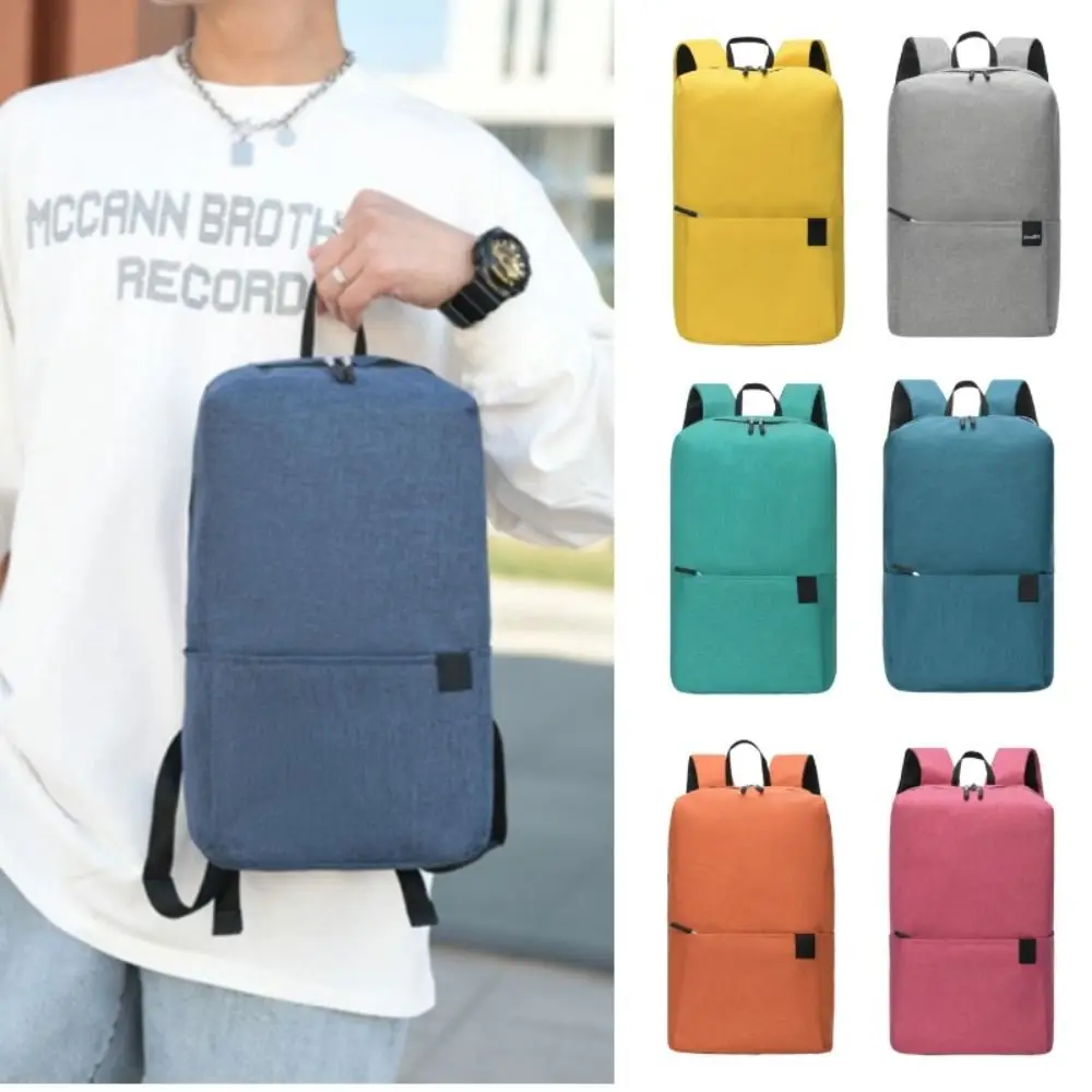 Solid Color Small Backpack Casual Large Capacity Waterproof Book Bags Schoolbag Travel Bag School Bags Teenagers