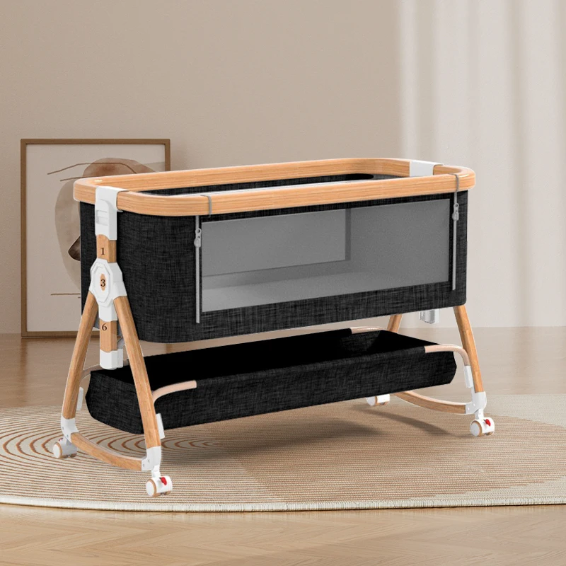 Wholesale Foldable Portable Infant Cribs Newborn Baby Cradle Travel Cot Side Door Kid's Playard Bed for Bedroom Outdoor Hospital