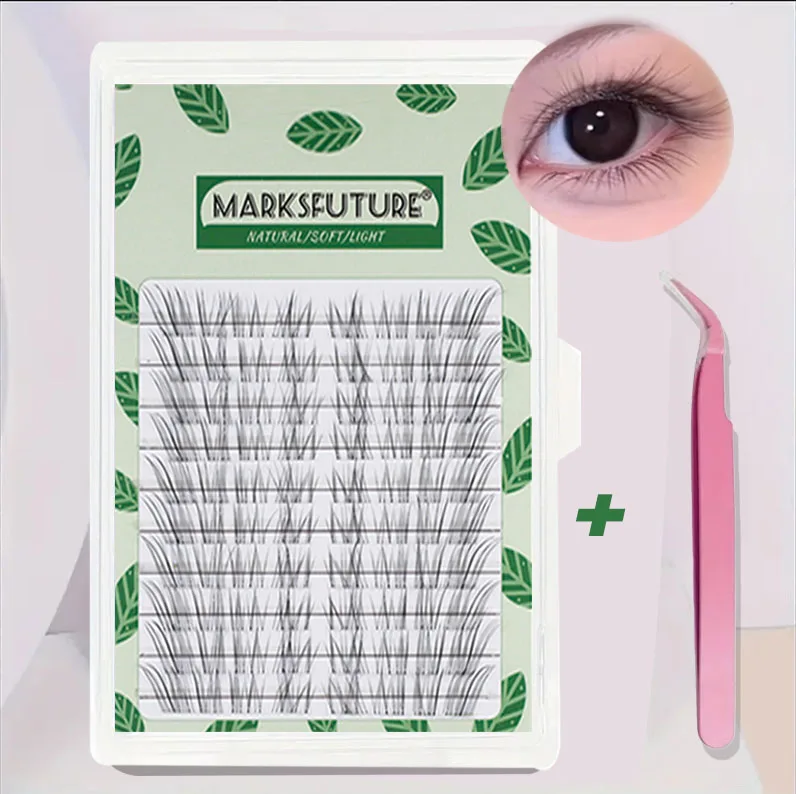 80 Clusters of Individual Eyelashes with a Cool, Diagonal Look, Ultra-Fine Soft Fox-Style False Eyelashes for Women, Natural Sunflower Simulation, 2026 New Model