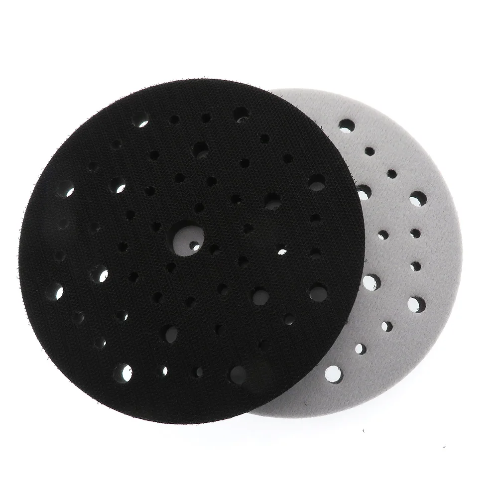 2PCS 6 Inch 150mm 53-Hole Soft Interface Pad Hook and Loop Sanding Disc Buffer Sponge Interface Cushion Pad for Backing Pad