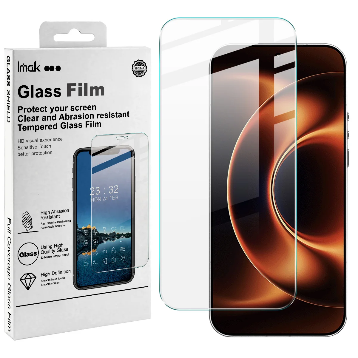 IMAK H Tempered Glass for Xiaomi 17 Ultra by Leica Screen Protector Film Support Fingerprint