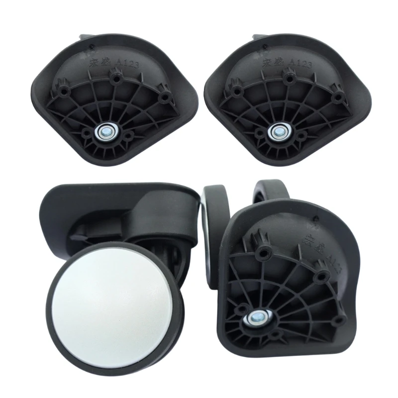 X5XA Suitcase Replacement Pair, Spinner Wheel Assemblies with Mounting Plate, 60 mm Diameter for Luggage Repair Before