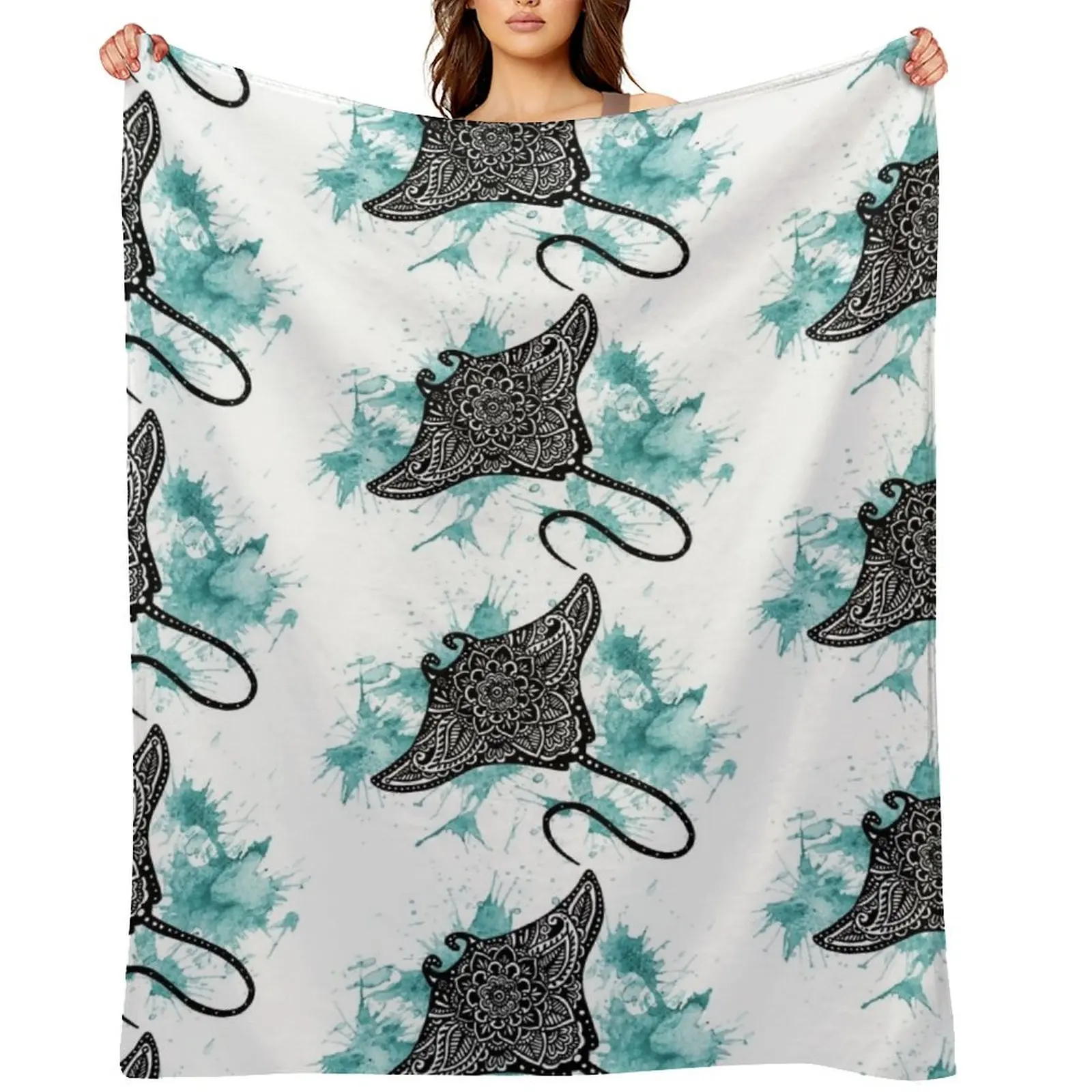 

Stingray Splash Throw Blanket Thin Plaid Hairys Single Blankets