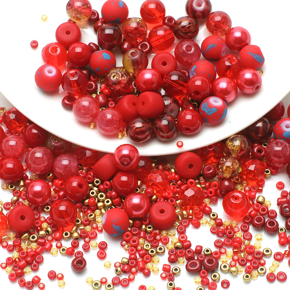 15 style 8mm Mixed Stone Beads Crystal and Glass Seeds Beads for Jewelry Making Needlework DIY Bracelet Necklace DIY Accessories