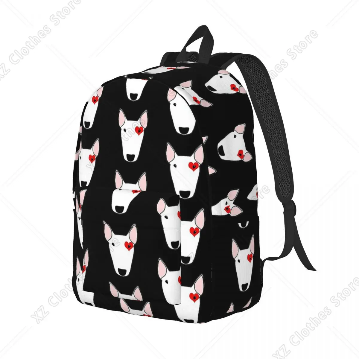 Bull Terrier Dog Lover for Teens Student School Bookbag Daypack Middle High College with Pocket