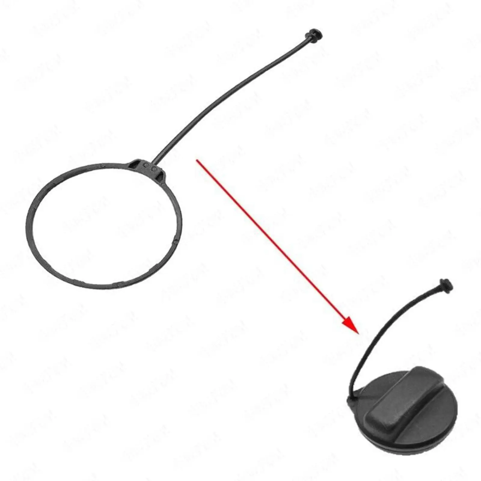 Car Fuel Tank Cap Rope Cord Anti Lost Strap for Honda Civic Accord Replacement Part 17670-SJA-013 Black