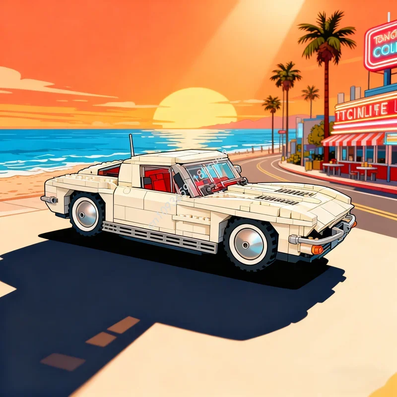 

862pcs MOC Chevroleteed Corvette Stingray Split Carsed Model Building Christmas Gift Blocks Assemble DIY Idea Toy Brick Birthday