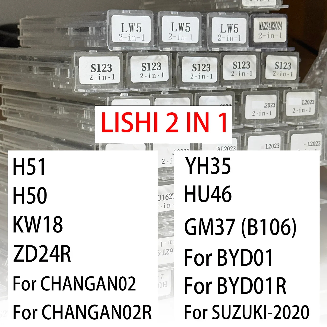 LISHI 2 IN 1 lishi 2 in 1 LISHI 2 IN 1 lishi 2 in 1  H51 H50 For CHANGAN02 KW18 ZD24R For SUZUKI-2020 YH35 HU46 GM37 For BYD01