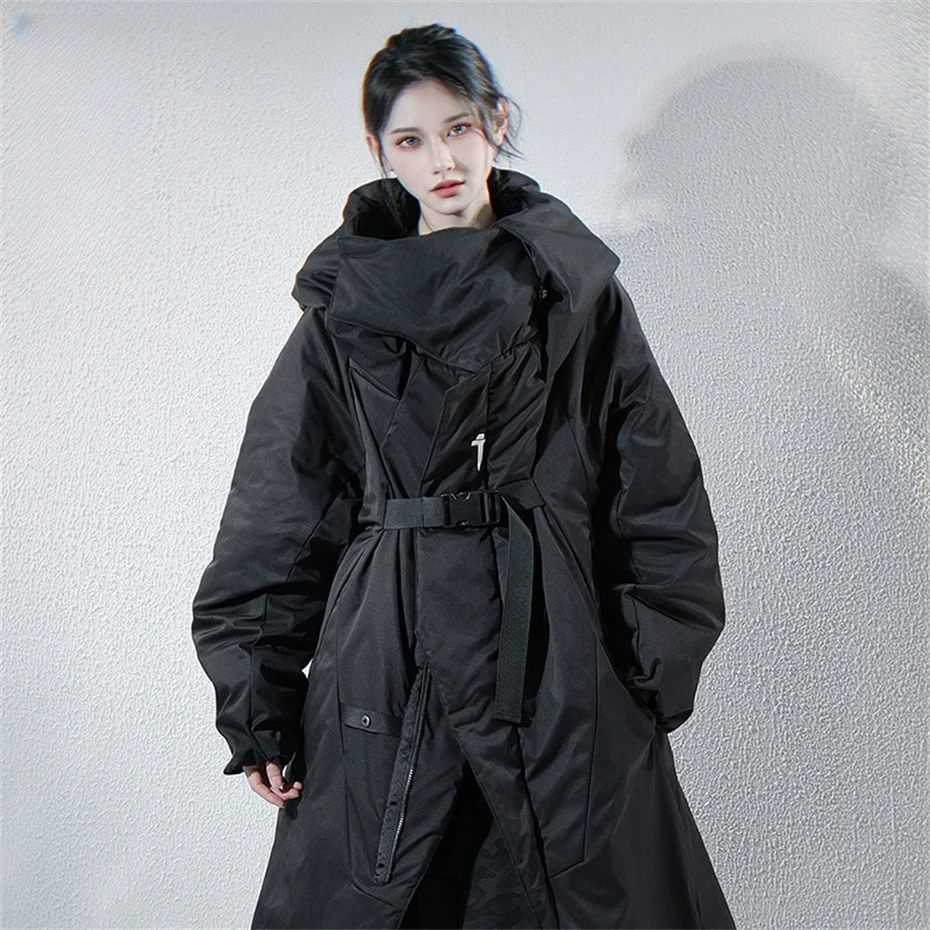 Winter Long Parkas Jacket Women Warm Tactical Function Cargo Jackets Padded Coats Thick Hooded Parka Techwear Women's Clothing