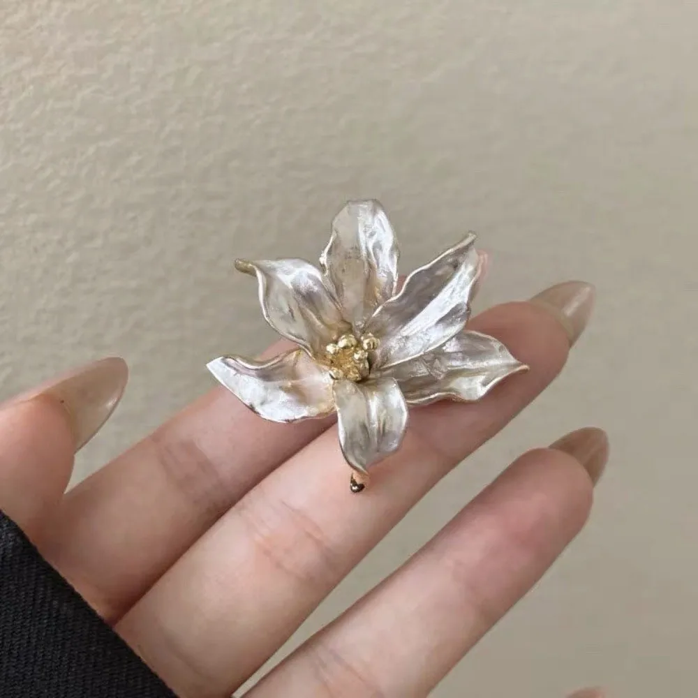Three Dimensional Tulip Rings Pastel Pink Lightweight Enamel Finger Jewelry Anti Fading Exquisite Lilium Flower Rings