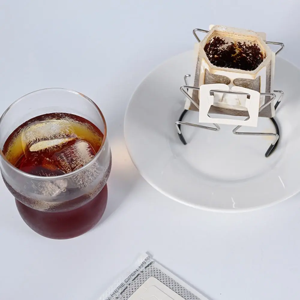 Japanese Style Stainless Steel Coffee Holder Reusable Light Weight Coffee Filter Holder Filter Paper Bag Shelf Cafe Drip Bag
