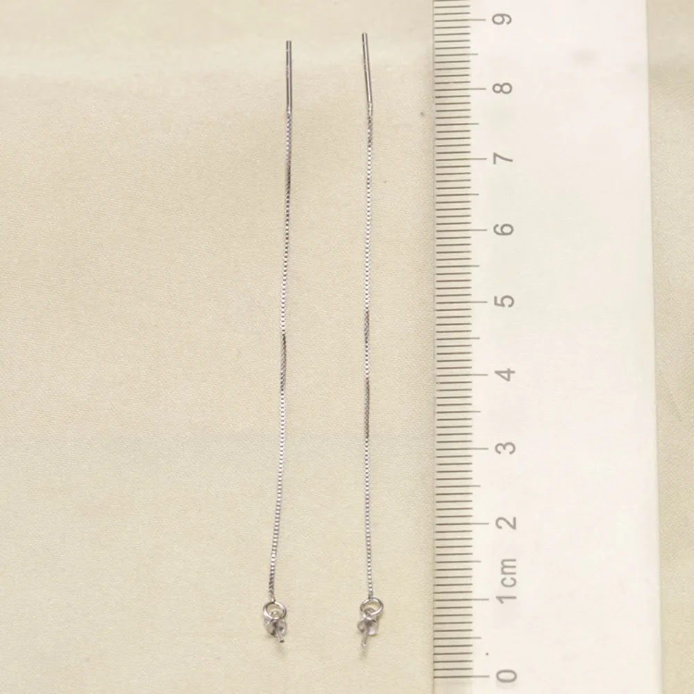 

10pcs Pearl Earline DIY Accessories Empty Holder 925 Silver, Box Chain, with 8-11mm Round Oval Pearls