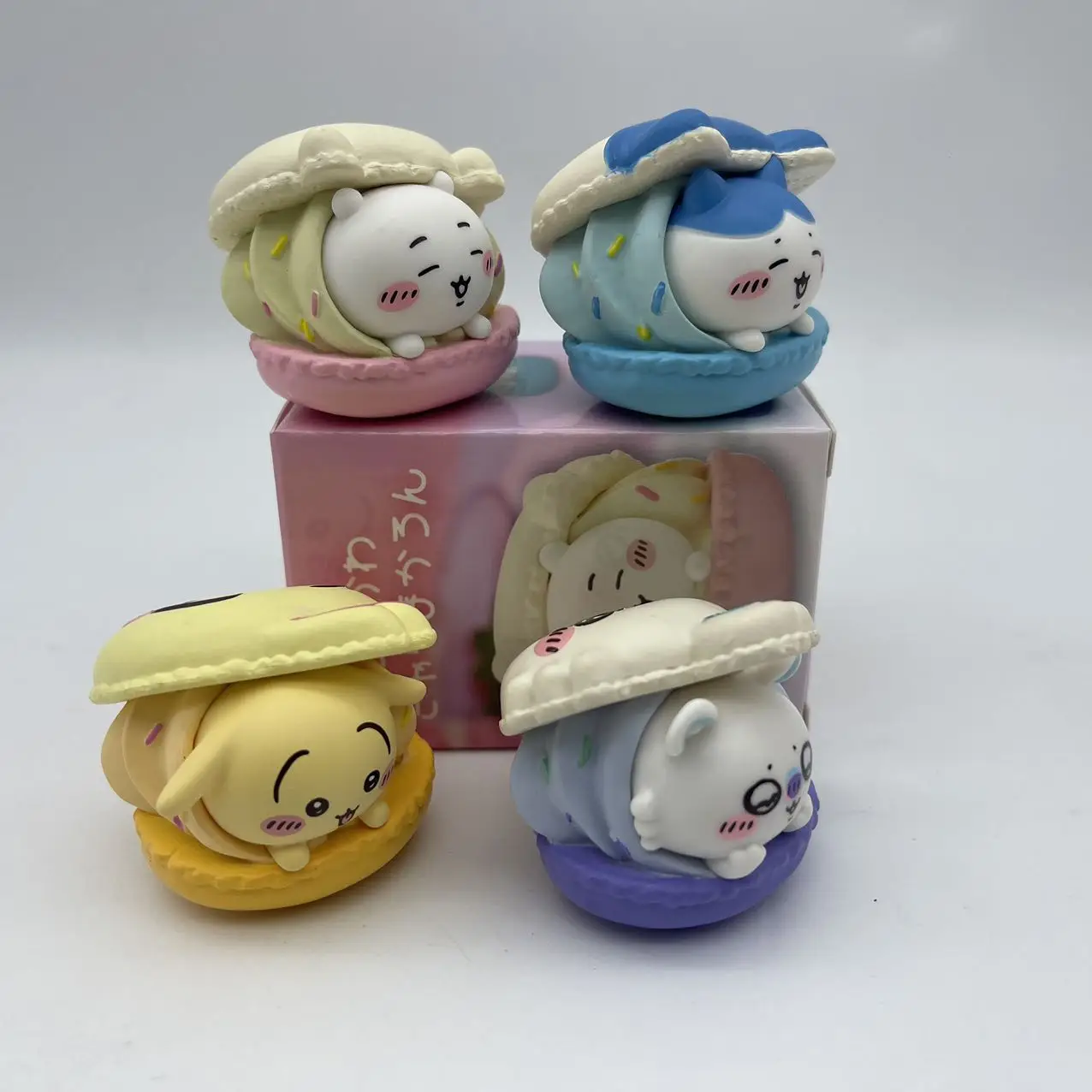 Hochwertige Chiikawa 4-teilige niedliche Macaron-Dessert-Gacha-Figurensets Usagi Hachiware Momonga Modell Schreibtischspielzeug Geburtstagsgeschenke für Fans – Detail 13