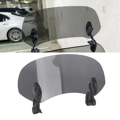 Universal Motorcycle Windshield Extension Adjustable Spoiler Clamp-On Windscreen Deflector Suitable For All Motorcycle Models