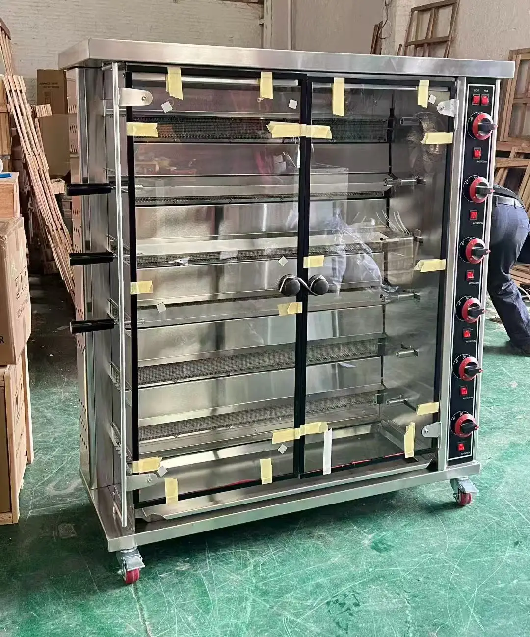 2026 Popular 6 Layers Gas Chicken Meat Roast Oven Rotary Rotisseries Chicken Oven Commercial Restaurant Equipment