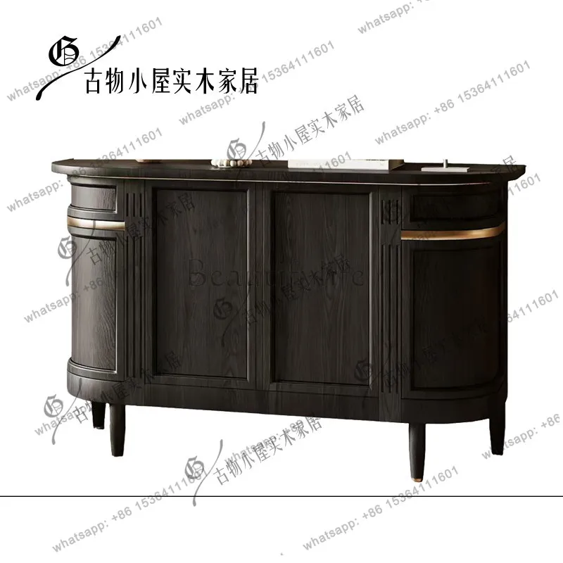 Modern high-end black lockers/large-capacity storage cabinets in the living room corridor