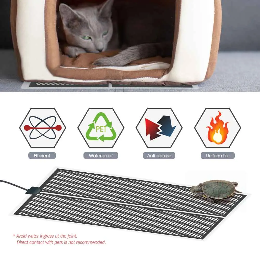 5/7/14/20W Reptile Heat Mat Plants Heating Pad Temperature Control Indoor Garden Greenhouse Seedling Aquarium Terrarium Heater