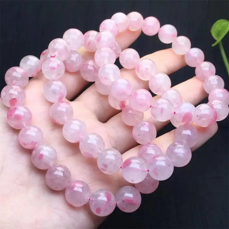 

12MM Natural Rhodonite Bracelet String Charms Handmade Crystal Jewelry Stretch Fashion Bangle Children Birthday Gift 1PCS