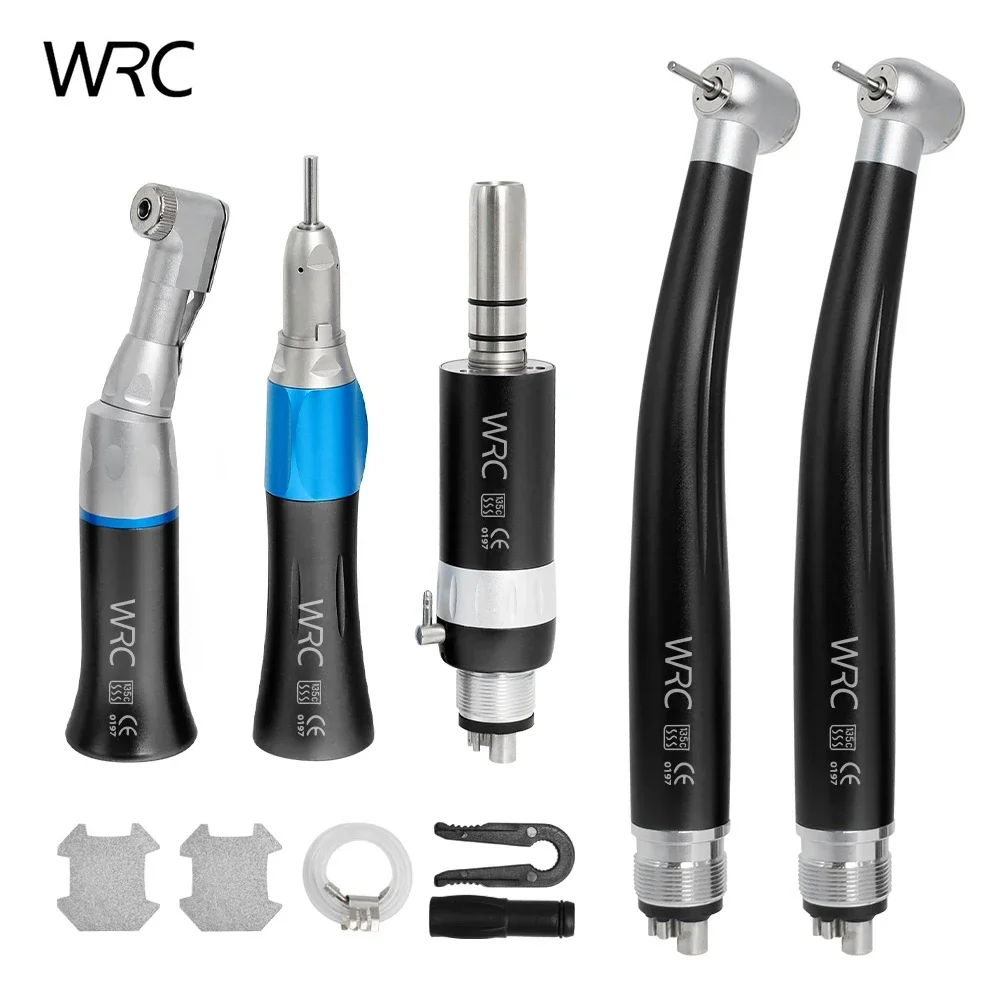 Dental High & Low Speed Handpiece kit Straight Contra Angle Single Water Spary Air Turbine Push Type 2/4Hole Dental Equipment