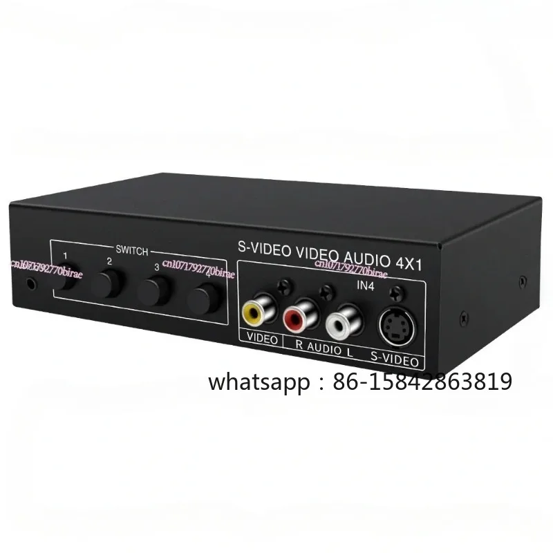 S-Video Switcher S-VIDEO Splitter 4 Input 1 Output AV 4 in 1 Out with 3.5mm Audio VSSW41