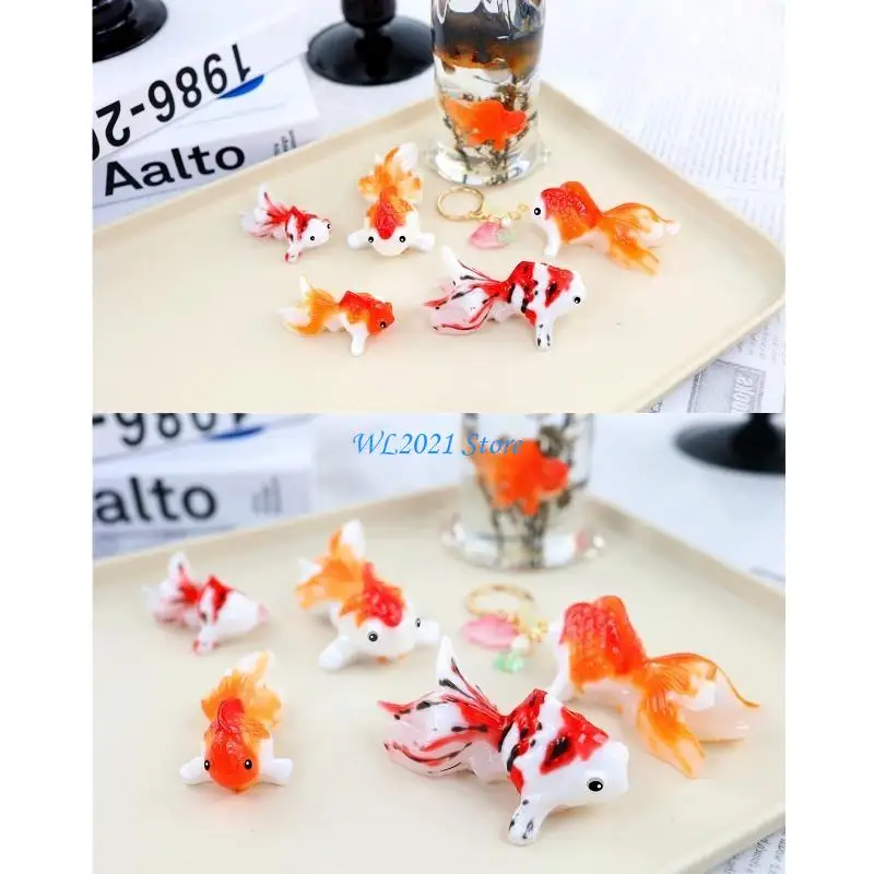 G5GC 2x/set قالب سلسلة المفاتيح للراتنج على شكل سمكة ذهبية قالب سيليكون إيبوكسي للحرف اليدوية #4