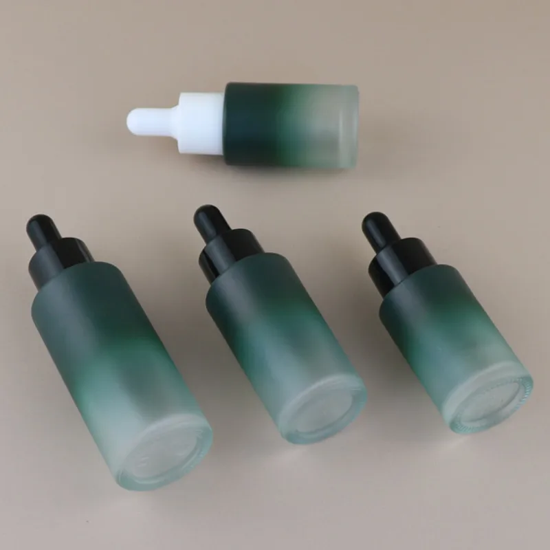 1pcs 20ml 30ml 50ml Matte Black White Glass Dropper Bottles with Glass Pipette for Cosmetic Perfume Essential Oils