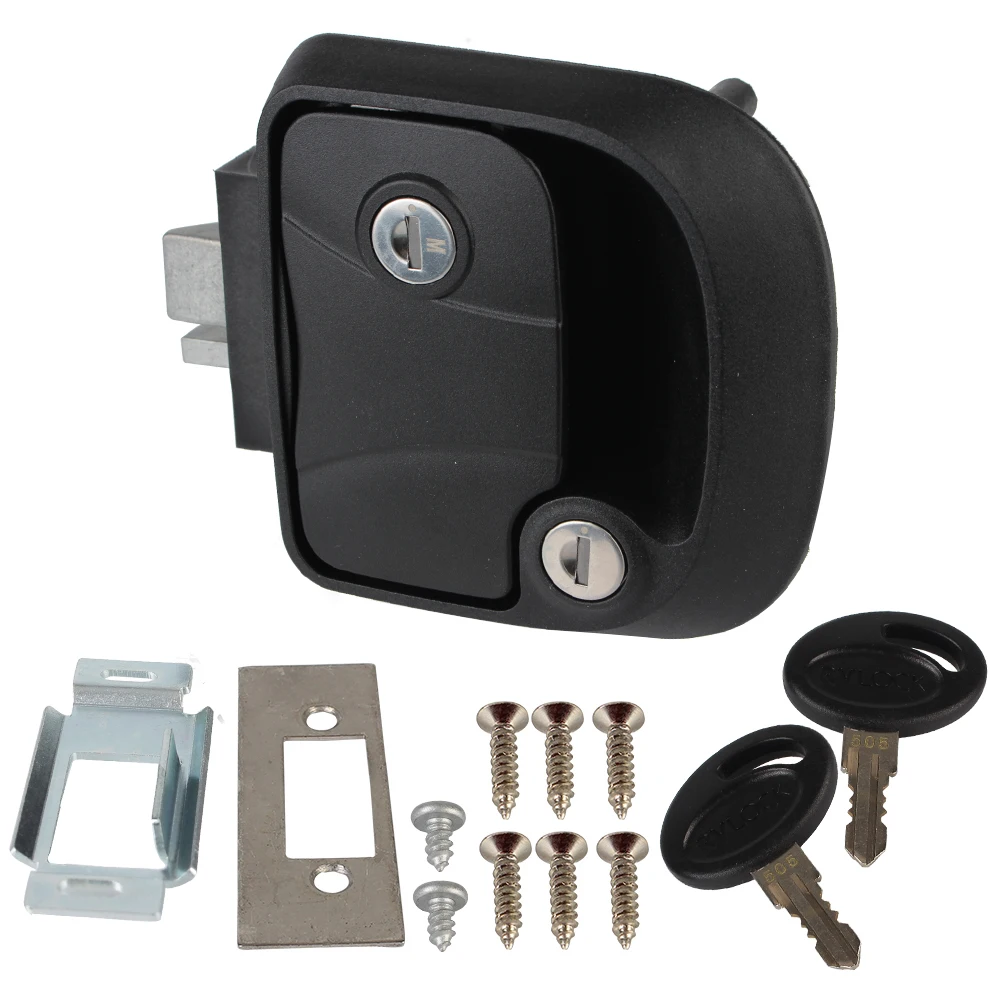 RV Camper Trailer Entry Door Lock Double Open Door Lock Door Latch Handle with Keys RV Door Lock Replacement Camper Accessories