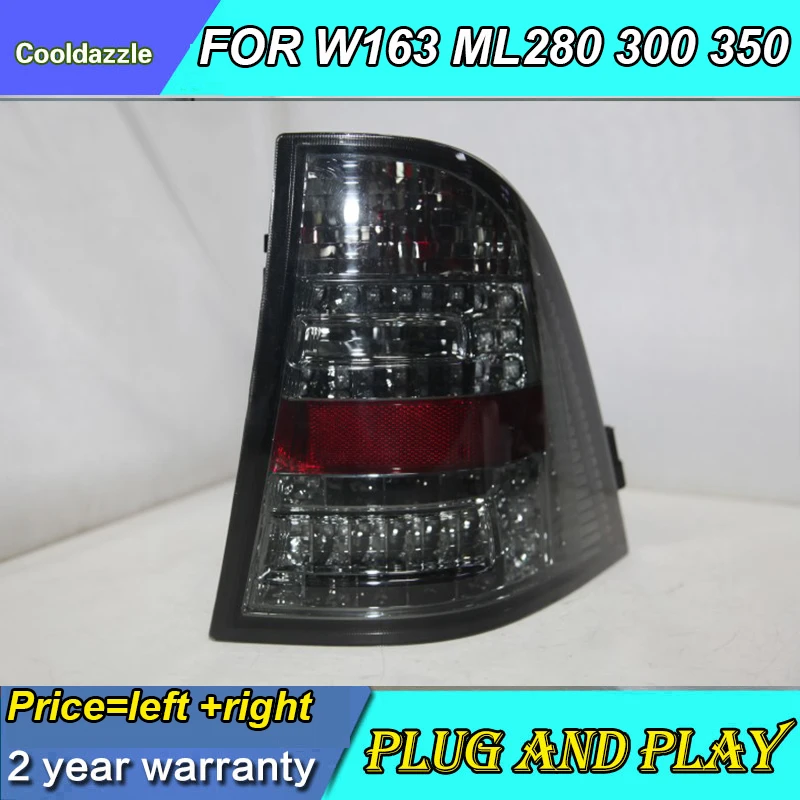 1 Pair LED Taillight Assembly For Mercedes-Benz W163 ML280 ML300 ML320 ML350 1998-2004 Year Rear Lamp Back