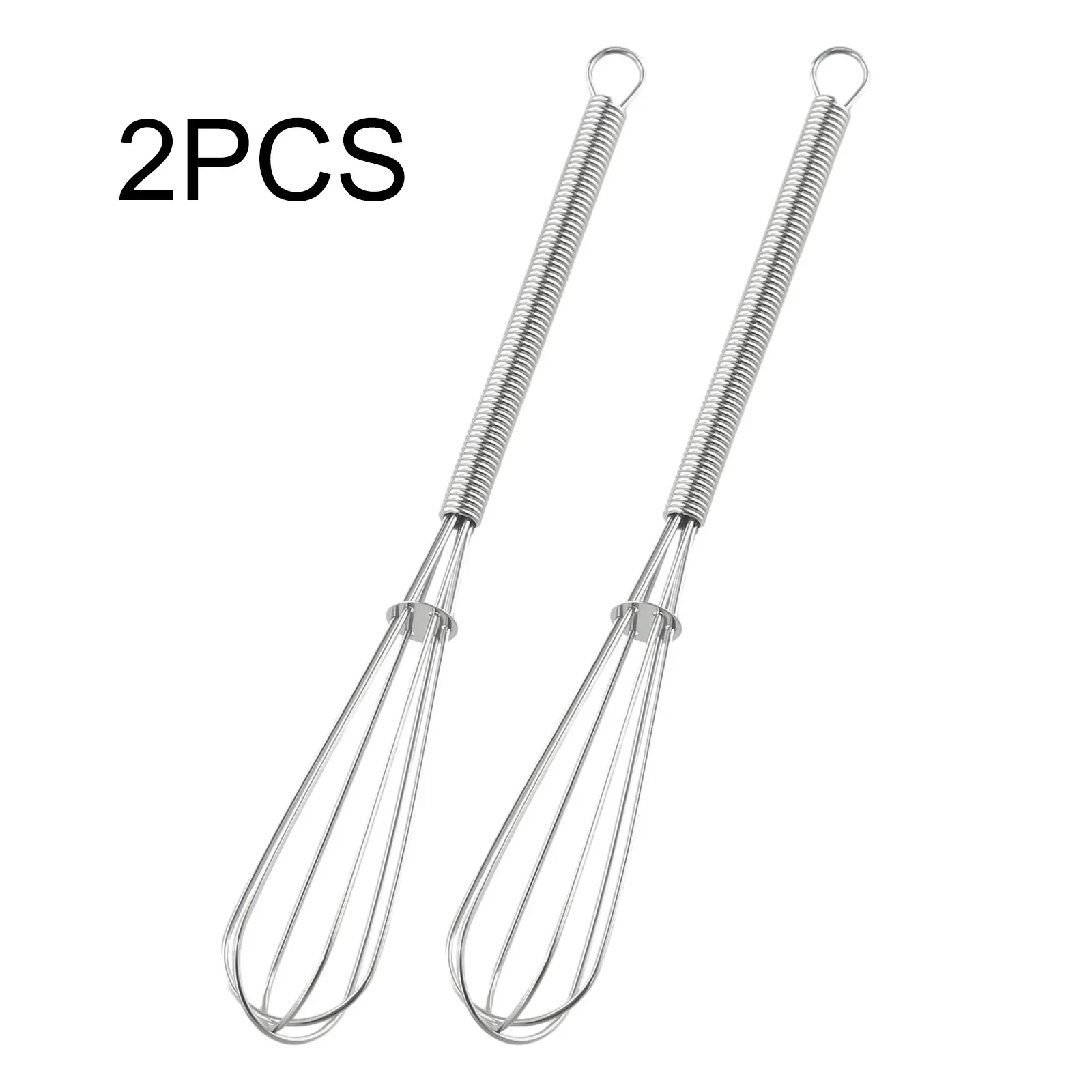 2PCS Mini Spring Small Stainless Steel Balloon Wire Whisk Set Whip Mix Stir Beat Manual Hand Mixer Kitchen Egg Tools