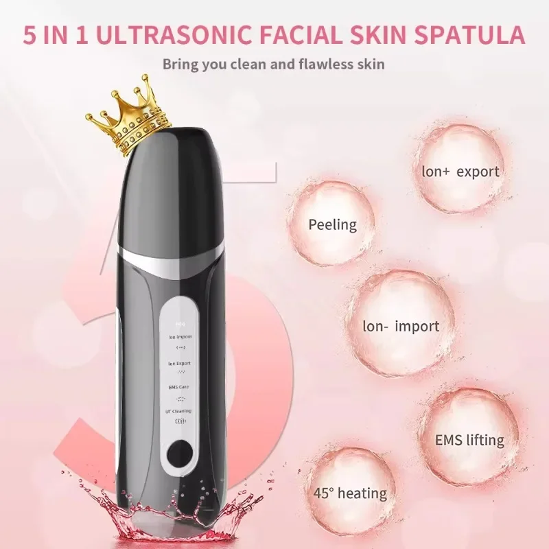 Beauty Care Equipment Facial Scraper Face Electric Ultrasound Ultrasonic Skin Scrubber Skin