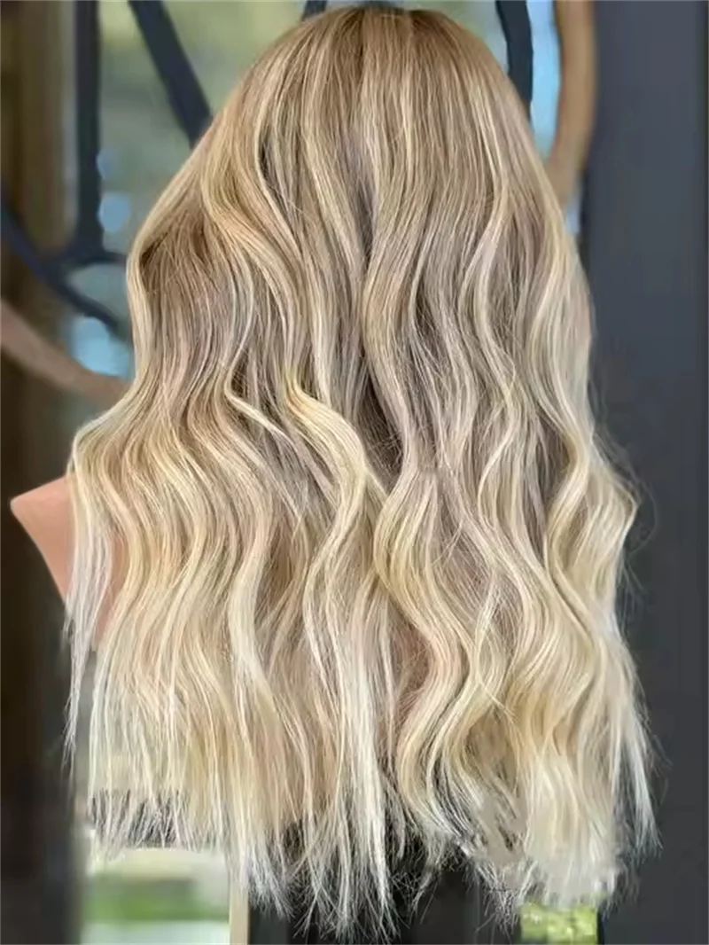 

Fashion Wig Synthetic Premium European Hair Warm Brown Caramel Balayage Single Knot HD Lace Front Jewish Wig Frontal for Women