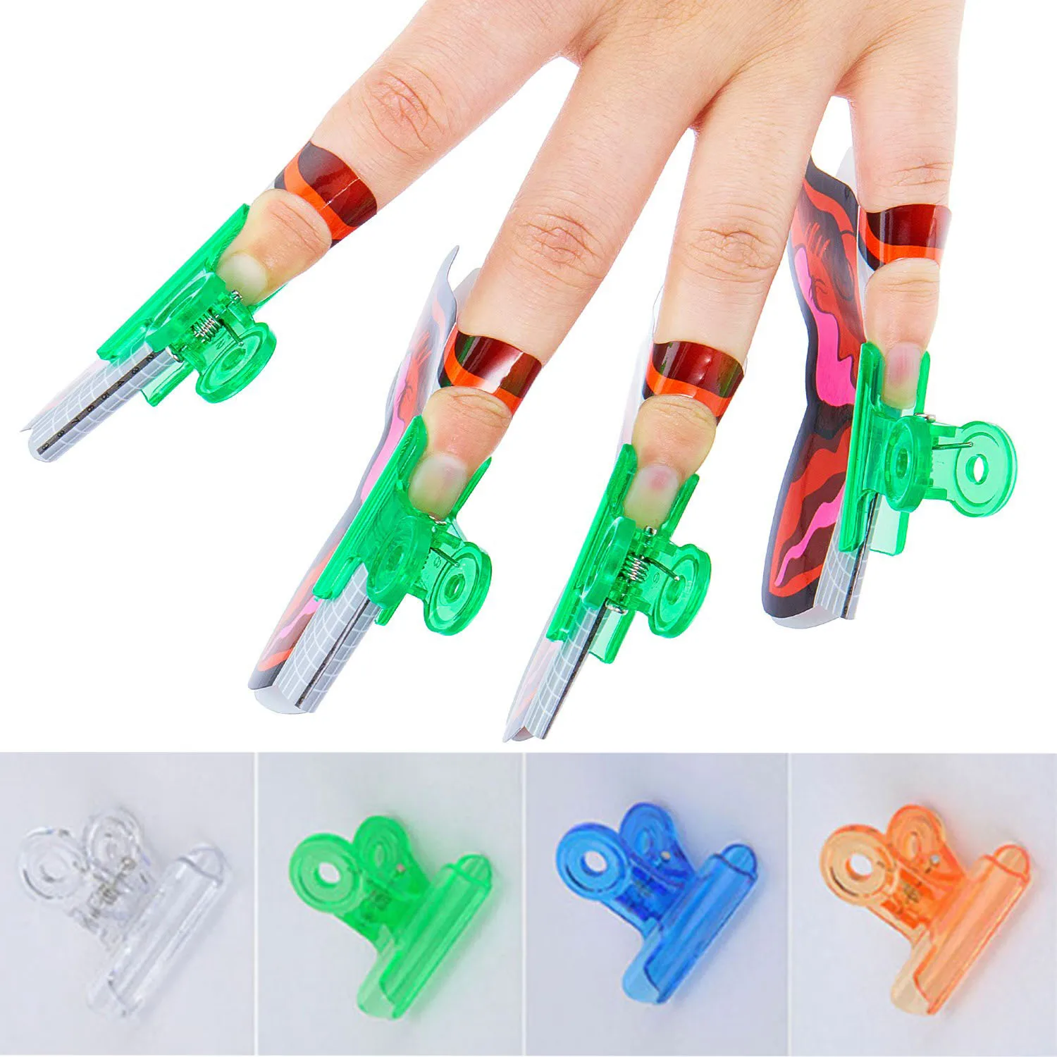 5pcs Acrylic Plastic C Curve Nail Pinching Clips Multi Function Nails Pinchers Gel Extension Shaping Clips -No Harm To Nails SU5