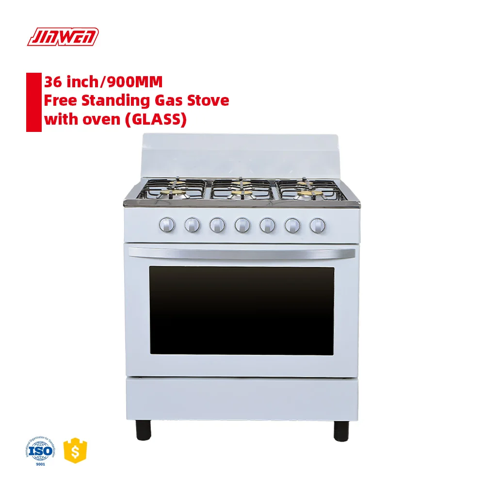 High Quality 36inch 900mm Freestanding 5 Hole  American Gas Electric Propane Oven Luxury Range Stove 5 burner with Oven