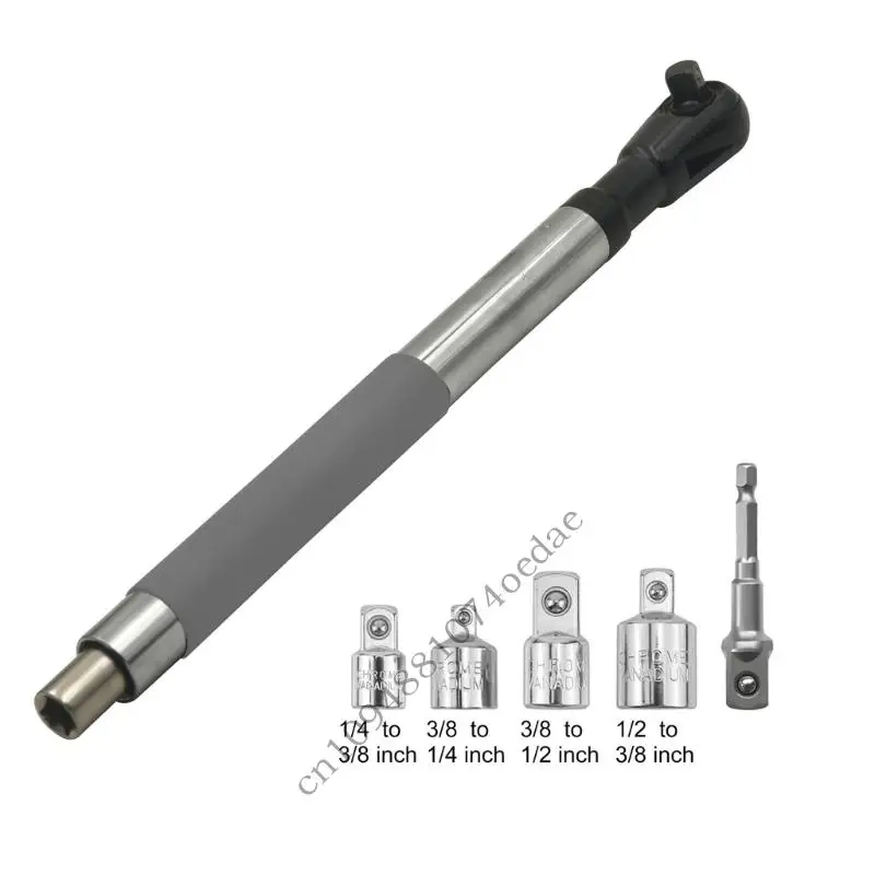 

0XXC Offset Extension Wrench Spanner Suitable For Tight Space With 1/2inch Socket Compatibility And Electric Drill Adapters
