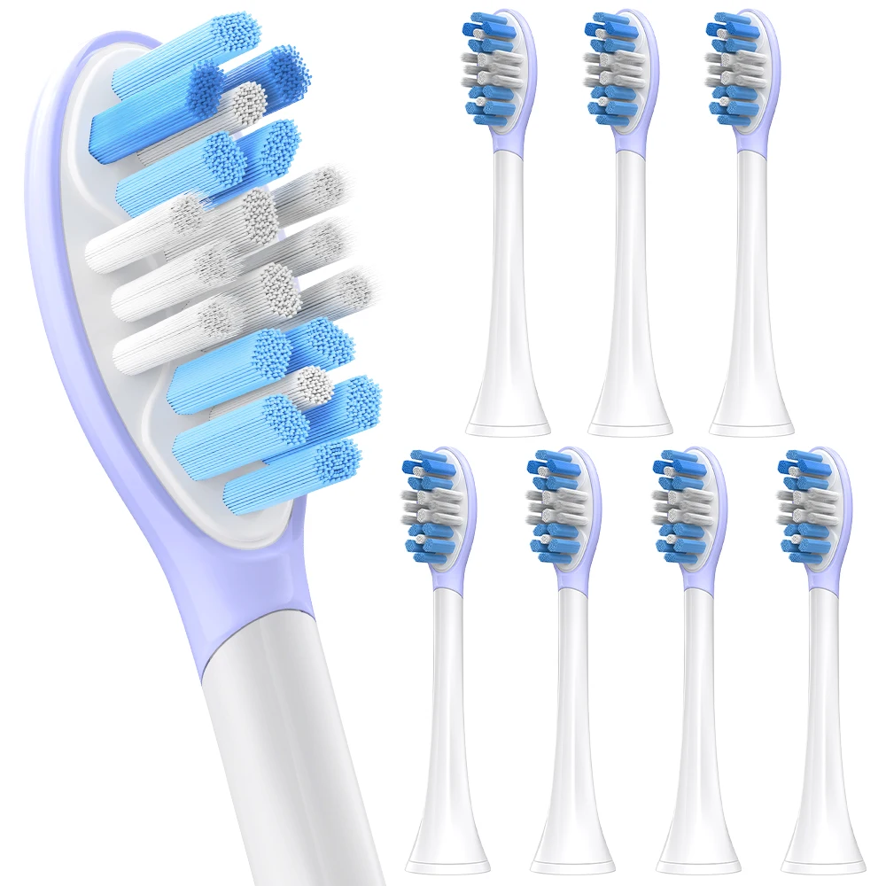 Compatible with Philips Sonicare Electric Toothbrush Replacement Heads, Soft Bristles with Soft Rubber Back Brush Head Refills