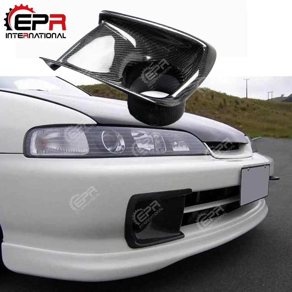 For Honda 94-01 Integra DC2 JDM Carbon Fiber Front Bumper Air Duct Glossy Finish Air Intake Vent Fibre Drift Kit Racing Trim