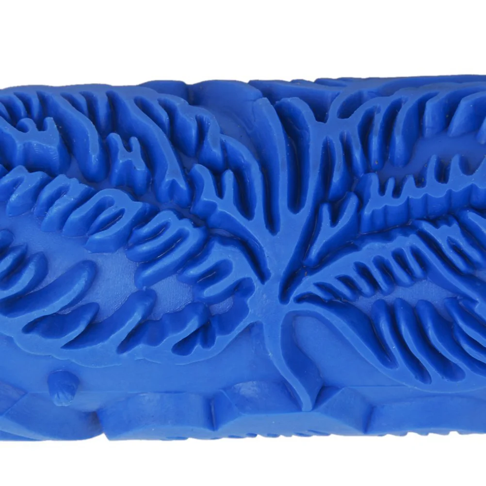 

5 Inch Flower Pattern Painting Roller Blue 15Cm Wall Decoration Tool for Texture and Water-Based Paints Rubber Metal