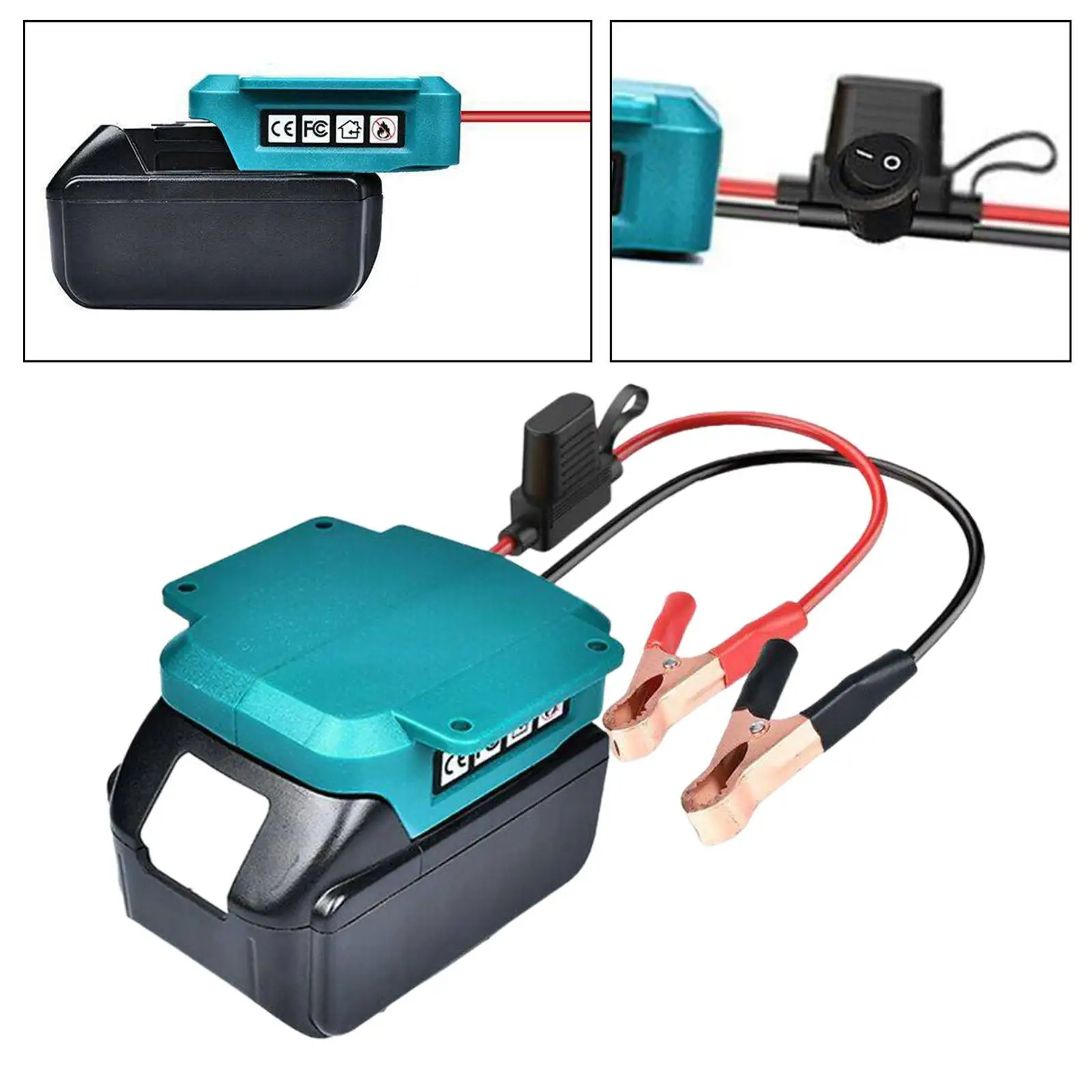 Battery Clip Alligator Clamp Adapter Converter Chemical Resistant Plastic for Makita 18V DIY Power Tool