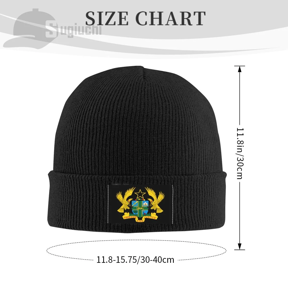 Emblem Of Ghana Country Top Print Men Women Unisex Knitted Hat Winter Autumn Beanie Cap Warm Bonnet