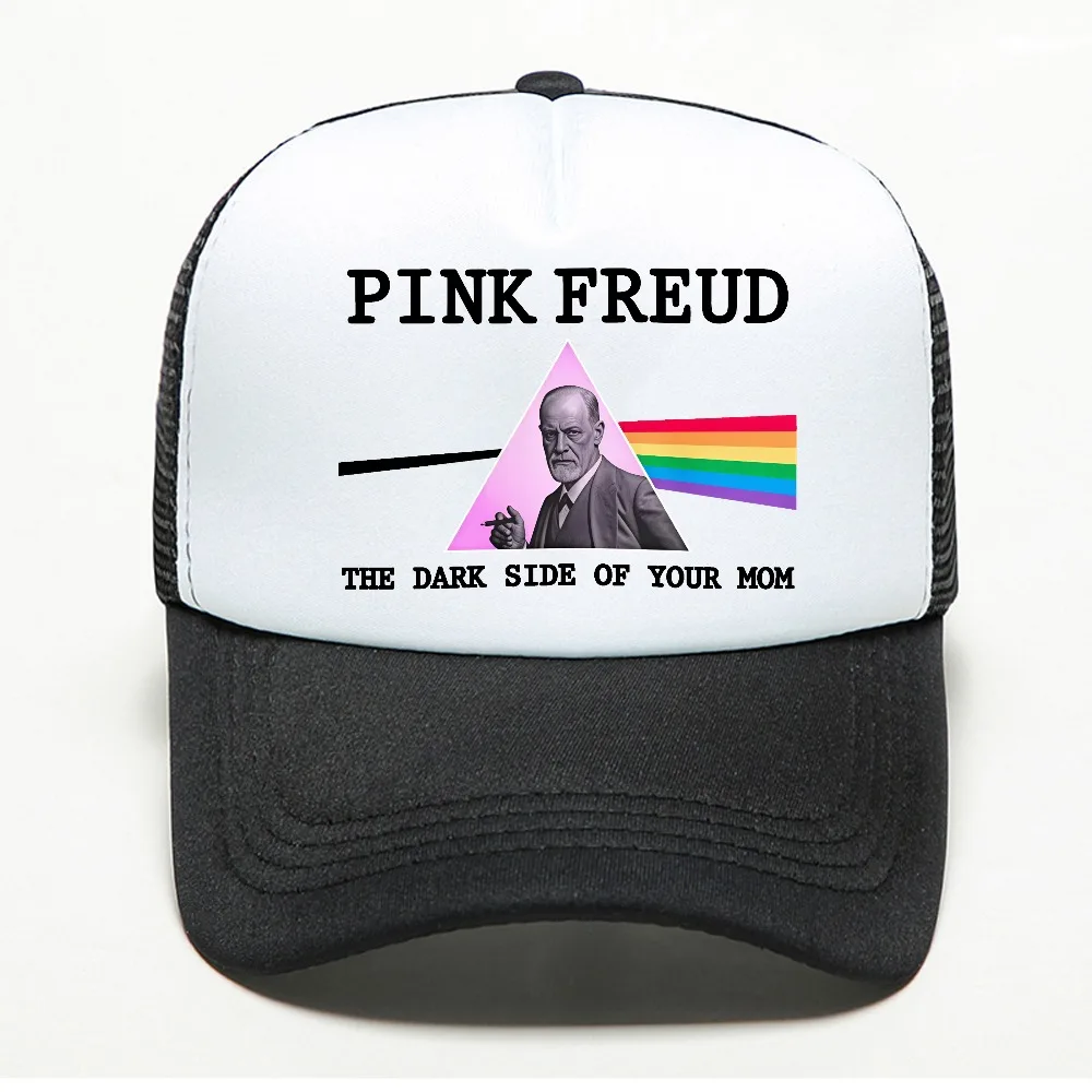 Funny Pink Freud The Dark Side of Your Mom Parody net Baseball Cap Men Women Fashion Retro Casual Style mesh Sunscreen Hat