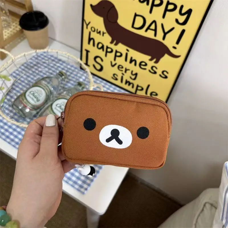 Retro Japanese-style Coin Purse Cute Little Bear Oxford Cloth CCD Bag Storage Bag Envelope Coin Purse Card Holder Earphone Bag