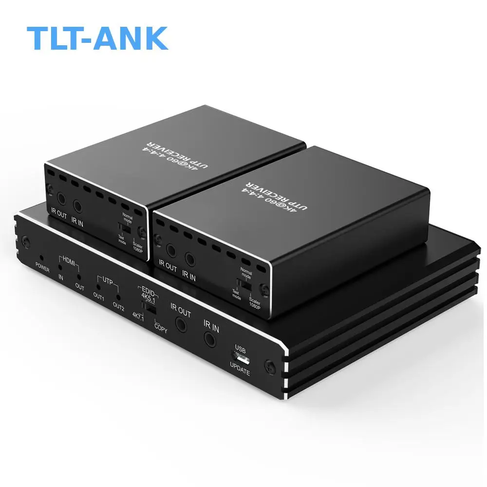 4K HDMI Extender 1x2 Over Cat6 50M HDMI 2.0 PoE IR RS232 EDID