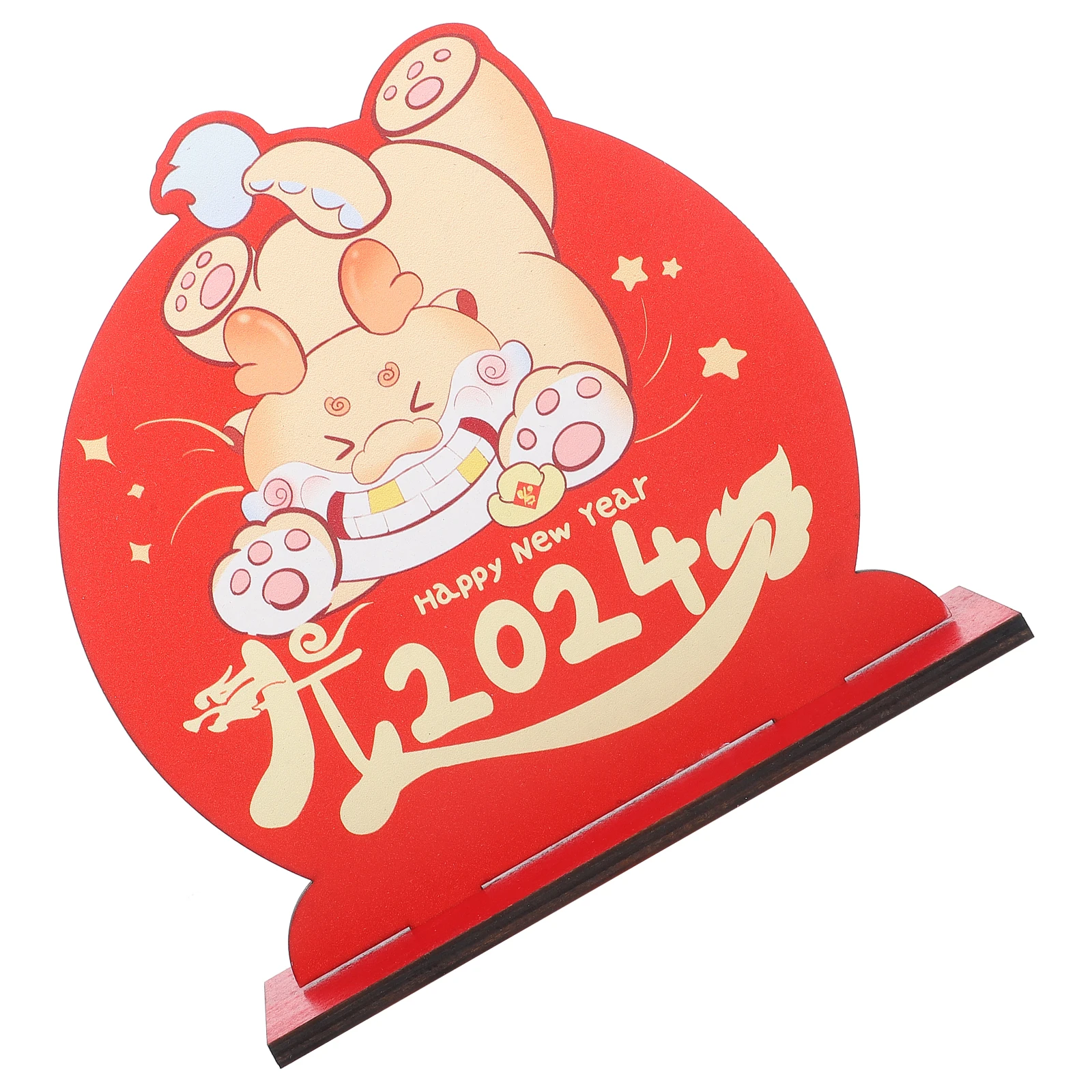

Wooden New Year Decorations Chinese Gift Spring Festival Table Design Cartoon naments Home Office Desk