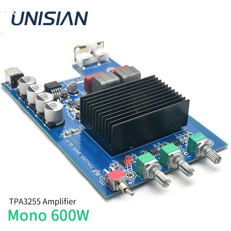 UNISIAN TPA3255 600W Power Amplifier Board Mono Single Channel 600W Mono Bass Digital Low Frequency Subwoofer Amplifiers