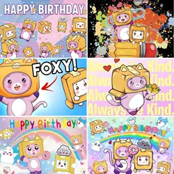 Halo Cartoon The Game Lankyboxs Theme Birthday Party Decoration  Lankyboxs Banner Balloon Cake Top Children Baby Bath Background