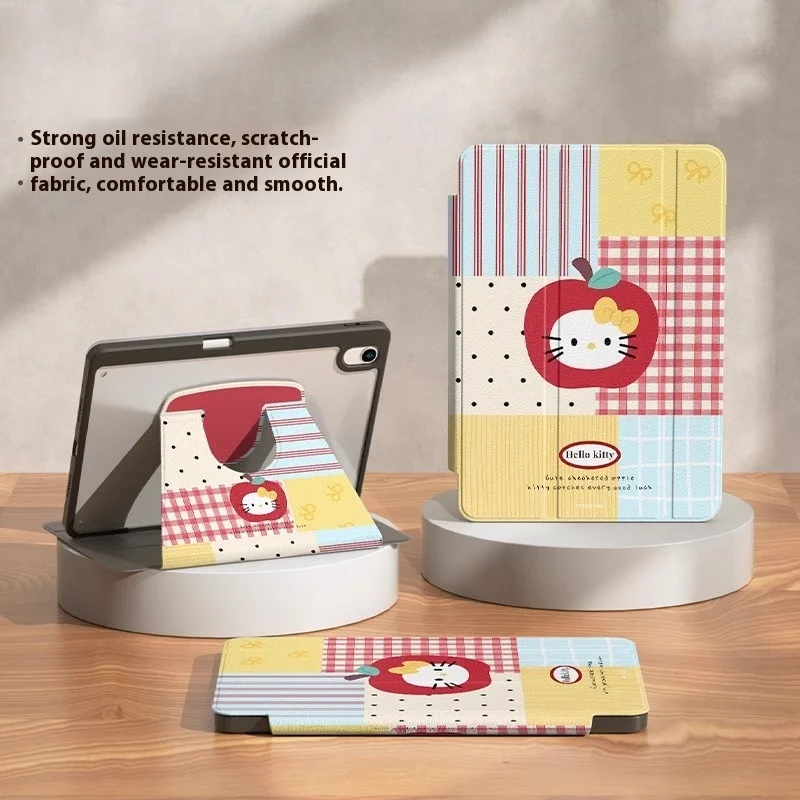 

Чехол MINISO Hello Kitty для iPad Funda IPAD A16 11 дюймов Pro 4 5 6 M4 Чехол для планшета Air 4 5 M2 M3 13 дюймов 10 11-го поколения Защитный чехол